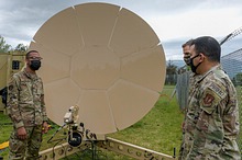During Astral Knight 2021, the 606th ACS used the Airbus Ranger SATCOM terminal to transmit data to forward-deployed locations in Slovenia and Croatia, enabling the controllers to control the airspace. <br>(U.S. Air Force photo by Airman 1st Class Brooke Moeder)