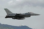 555th Fighter Squadron F-16CM Block 40K 90-0773 taking off during Astral Knight 2021 with a typical air combat training configuration; two dummy AIM-120C AMRAAMs, one dummy AIM-9 Sidewinder, an ACM instrumentation pod on station 2 and a single 300 gallon tank on the center station