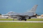 555th Fighter Squadron F-16CM Block 40K 89-2096 taxiing back