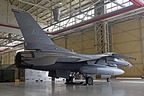 A rear view of this Block 40E F-16CM 89-2046 in the new 'Have Glass V' paint and light grey markings