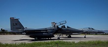 F-15E Strike Eagle 00-3002 from the 493rd's sister unit, the 494th Fighter Squadron