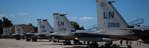 USAF 493rd FS F-15C Eagles flight-line