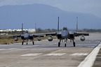 RSAF F-15C 213 and F-15D 231 on the parallel runway of Souda-Chania