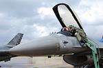 Italian Air Force F-16 ADF fighters are fitted with signalling light for the interception duty.
