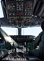 View of the C-27J cockpit