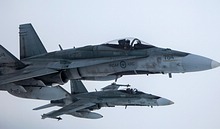 The CF-188A single-seaters seen here are part of the deployment of five CF-188As and one CF-188B two-seater